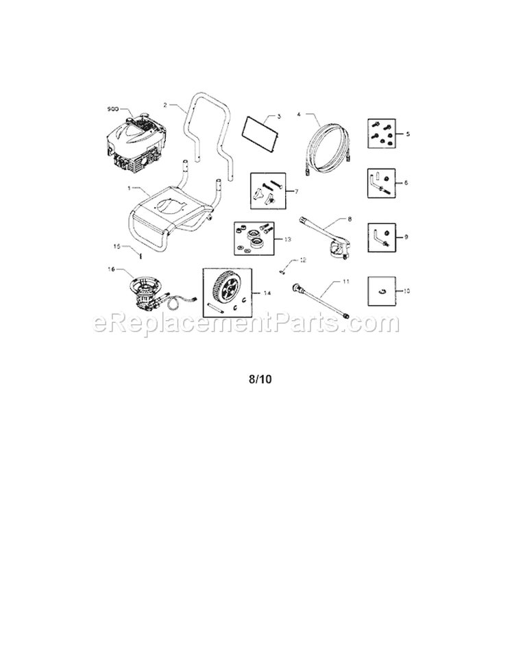 Page A Diagram and Parts List for 580752301  Craftsman Pressure Washer
