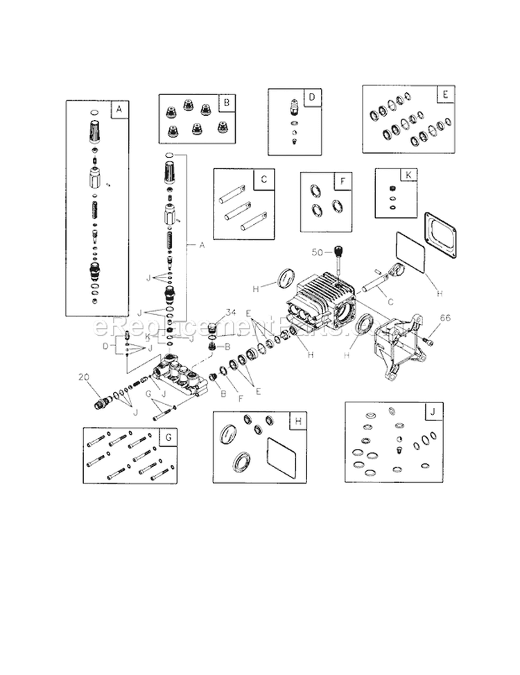 Pump Diagram and Parts List for 580752380  Craftsman Pressure Washer