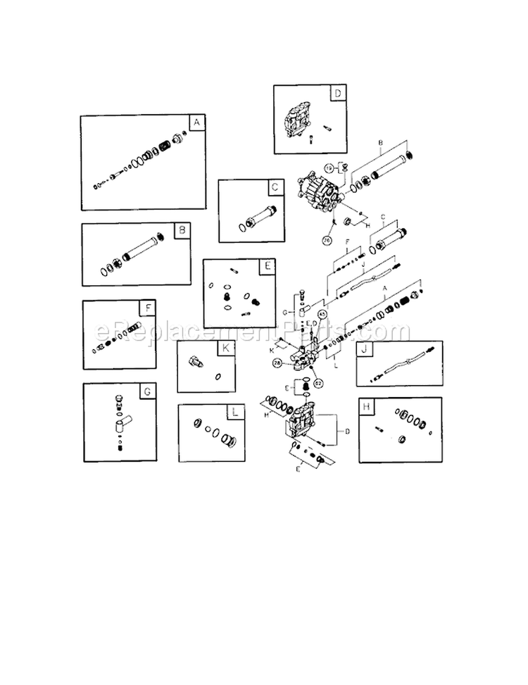 Pump Assembly Diagram and Parts List for 580752400  Craftsman Pressure Washer