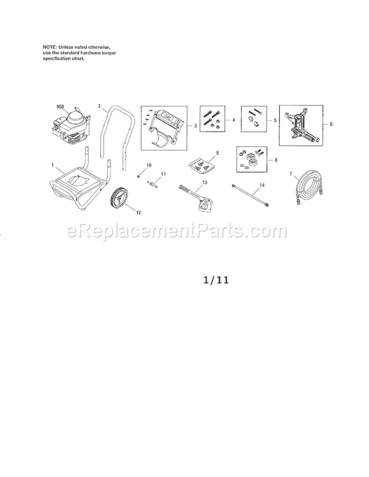 Page A Diagram and Parts List for 580752490  Craftsman Pressure Washer