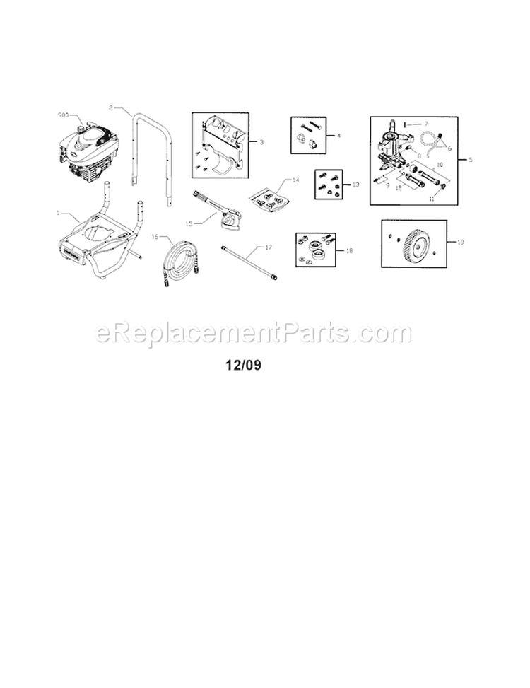 Pressure Washer Diagram and Parts List for 580752500  Craftsman Pressure Washer