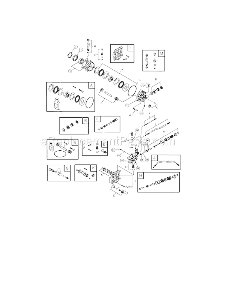 Pump Diagram and Parts List for 580752550  Craftsman Pressure Washer