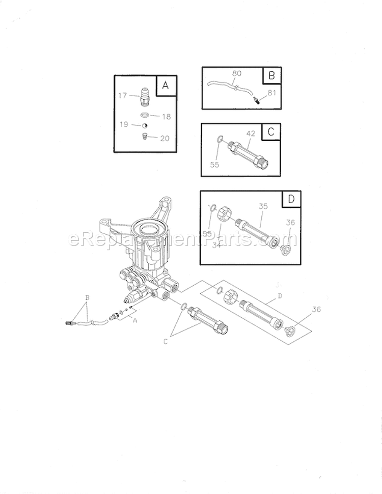 Page B Diagram and Parts List for 580752582  Craftsman Pressure Washer
