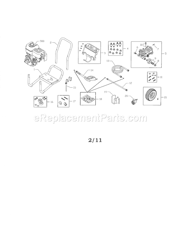 Page A Diagram and Parts List for 580752591  Craftsman Pressure Washer