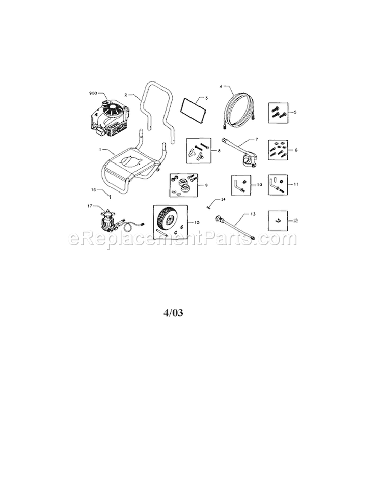 Page A Diagram and Parts List for 580752600  Craftsman Pressure Washer