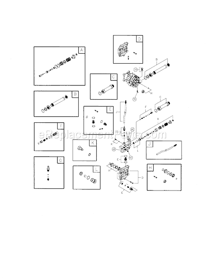 Pump Assembly Diagram and Parts List for 580752810  Craftsman Pressure Washer