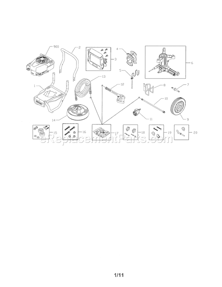 Page A Diagram and Parts List for 580752890  Craftsman Pressure Washer