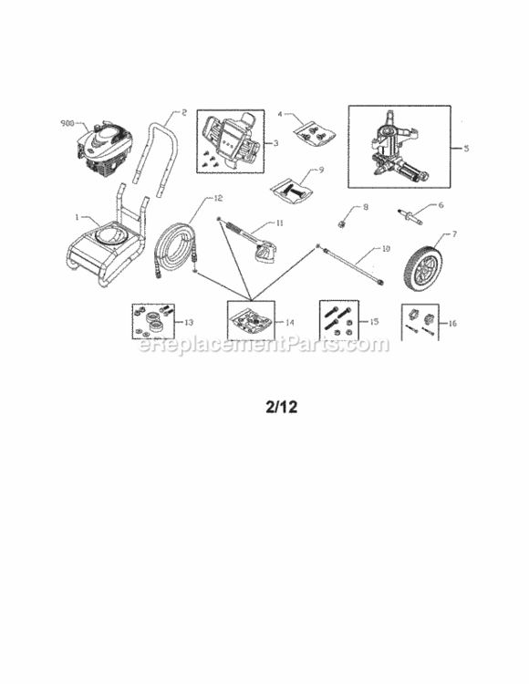 Page A Diagram and Parts List for 580752900  Craftsman Pressure Washer
