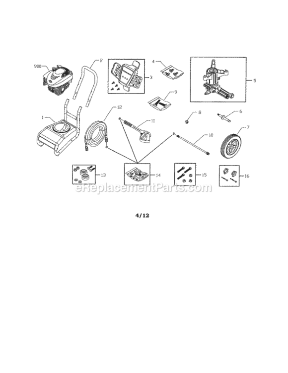 Page A Diagram and Parts List for 580752901  Craftsman Pressure Washer