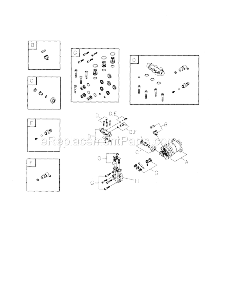 Pump Assembly Diagram and Parts List for 580753011  Craftsman Pressure Washer