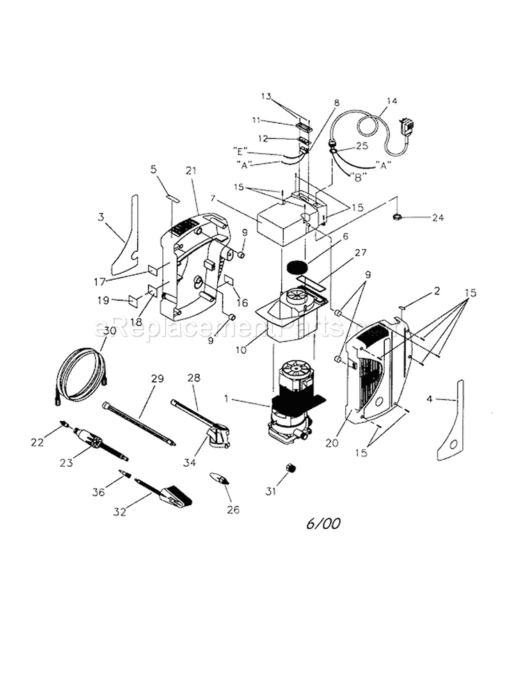 Page A Diagram and Parts List for 580760003  Craftsman Pressure Washer