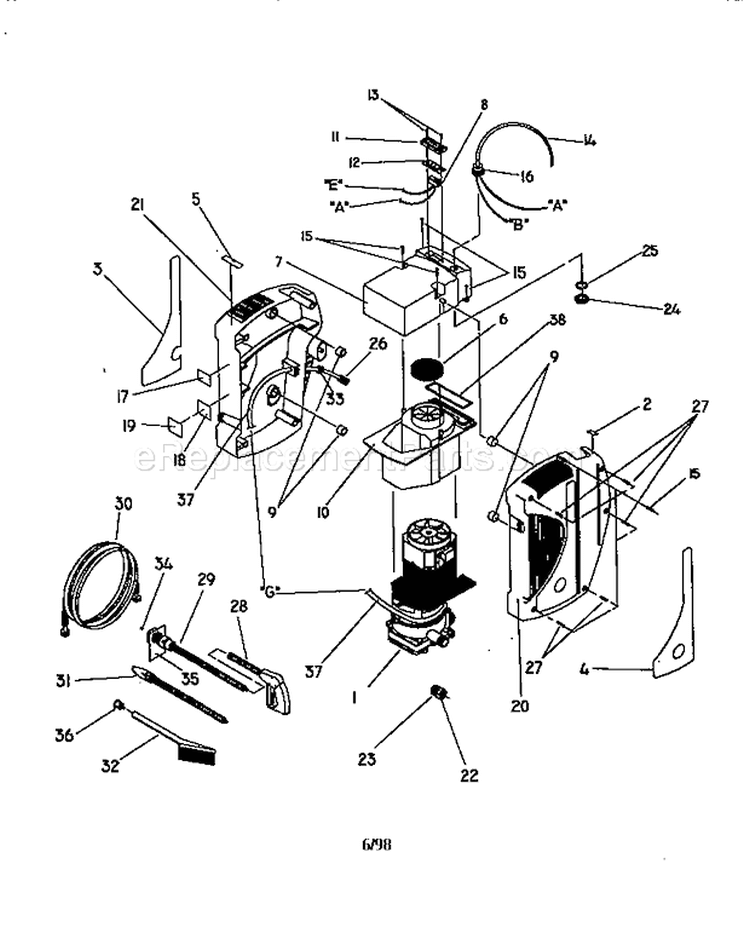 Page A Diagram and Parts List for 580760212  Craftsman Pressure Washer