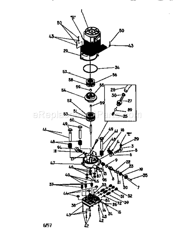 1250 Psi High Pressure Wa... Diagram and Parts List for 580760220  Craftsman Pressure Washer