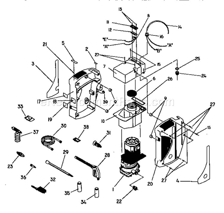 Page B Diagram and Parts List for 580760270  Craftsman Pressure Washer