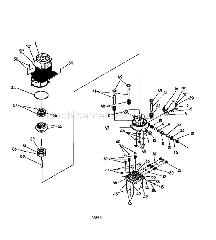 Pump And Motor Diagram and Parts List for 580760271  Craftsman Pressure Washer
