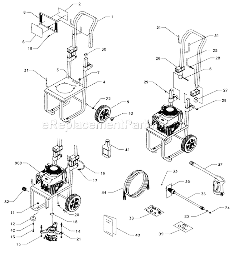 Page A Diagram and Parts List for 580761010  Craftsman Pressure Washer