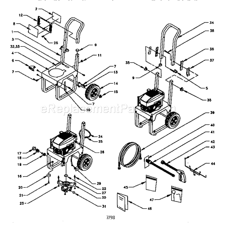 Pressure Washer Diagram and Parts List for 580761800  Craftsman Pressure Washer
