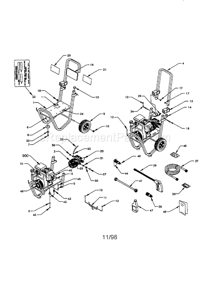 Page A Diagram and Parts List for 580762011  Craftsman Pressure Washer
