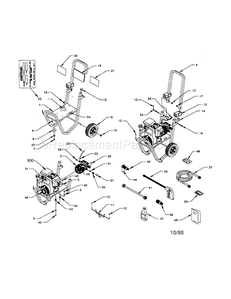 Psi High Pressure Washer Diagram and Parts List for 580762012  Craftsman Pressure Washer