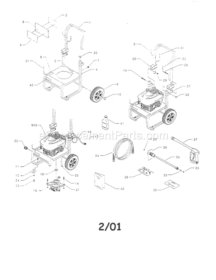 Pump Assembly Diagram and Parts List for 580767100  Craftsman Pressure Washer