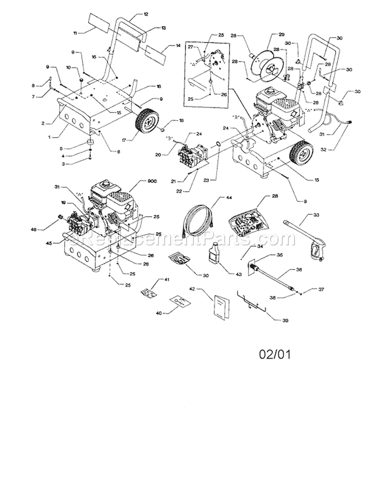 Base Diagram and Parts List for 580767300  Craftsman Pressure Washer