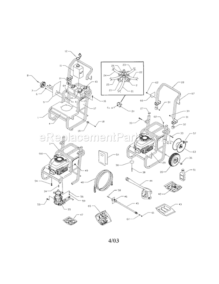Page A Diagram and Parts List for 580767450  Craftsman Pressure Washer