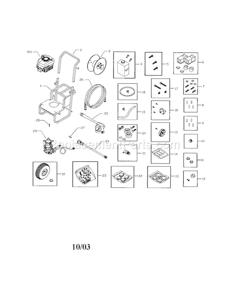 Page A Diagram and Parts List for 580767451  Craftsman Pressure Washer