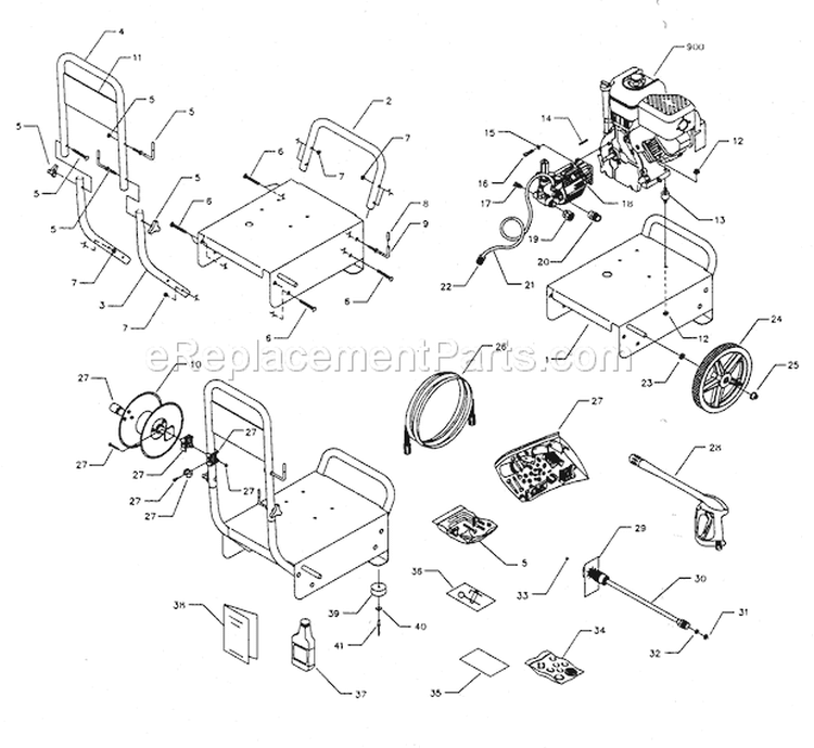 Main Assy Diagram and Parts List for 580767700  Craftsman Pressure Washer
