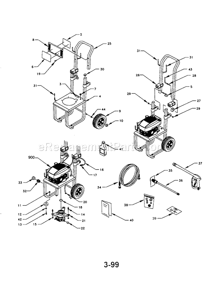 Page A Diagram and Parts List for 580768110  Craftsman Pressure Washer