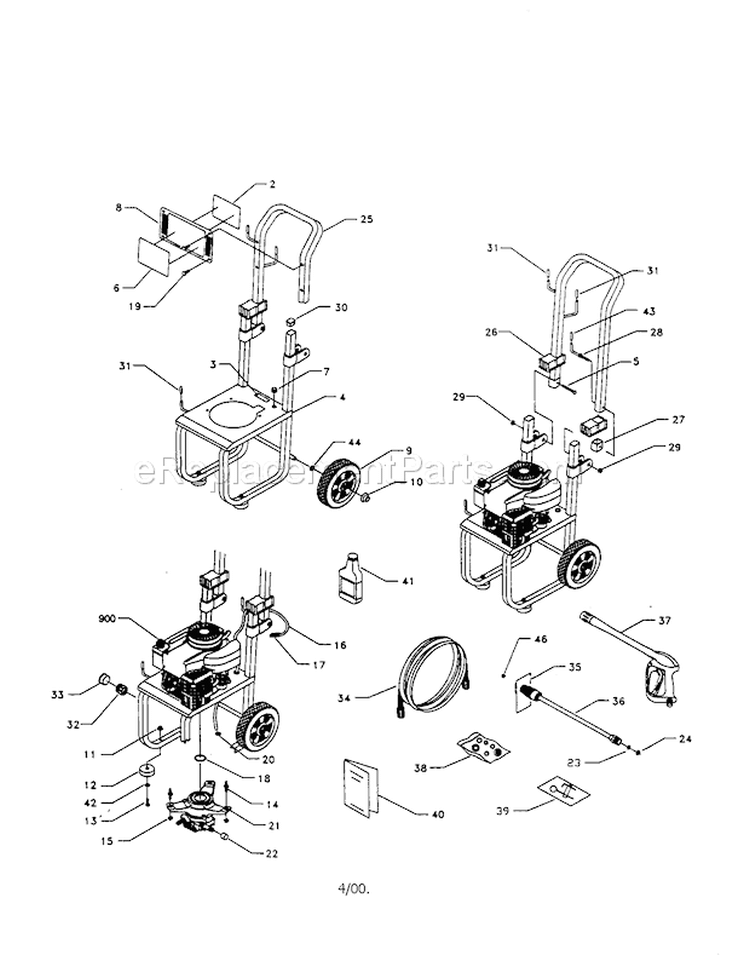 Page A Diagram and Parts List for 580768210  Craftsman Pressure Washer