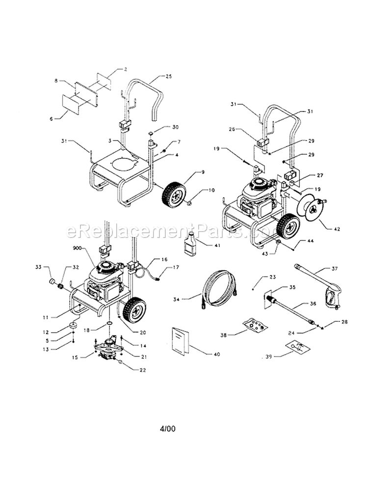 Page A Diagram and Parts List for 580768320  Craftsman Pressure Washer