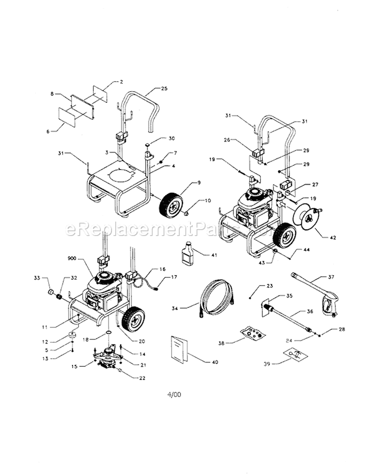 Page A Diagram and Parts List for 580768321  Craftsman Pressure Washer