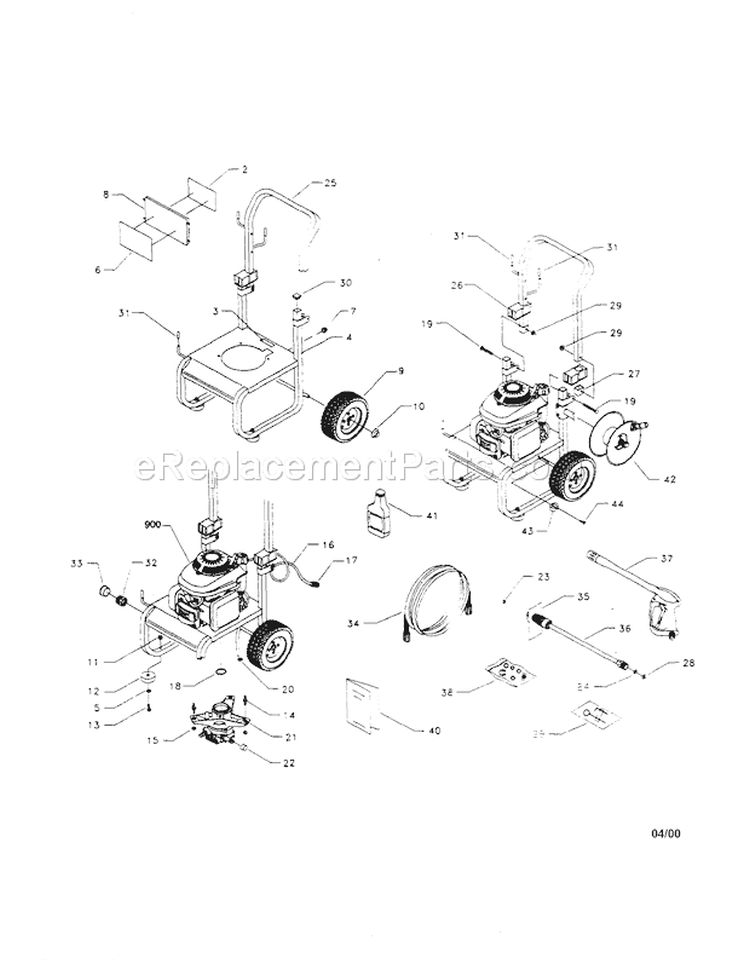 Page A Diagram and Parts List for 580768322  Craftsman Pressure Washer
