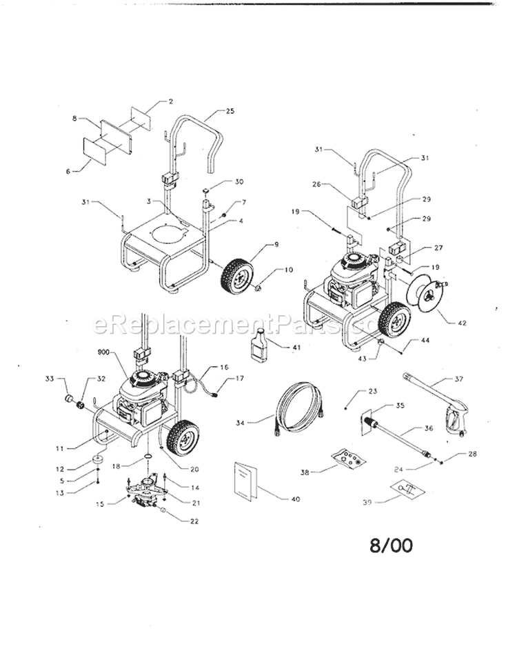 Page A Diagram and Parts List for 580768324  Craftsman Pressure Washer