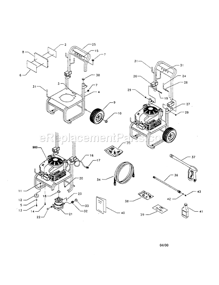 Page A Diagram and Parts List for 580768330  Craftsman Pressure Washer