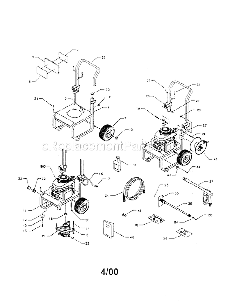 Page A Diagram and Parts List for 580768341  Craftsman Pressure Washer