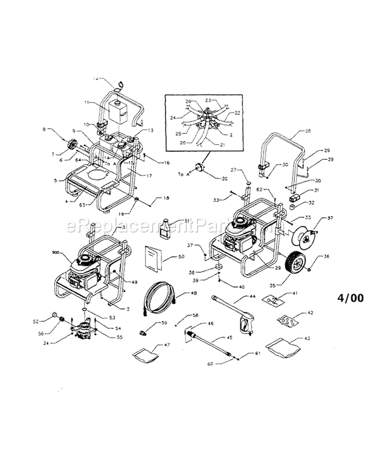 Page A Diagram and Parts List for 580768350  Craftsman Pressure Washer