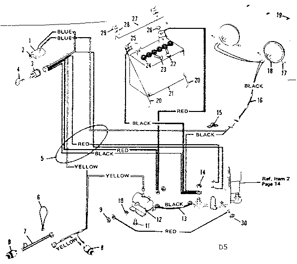 Wiring Diagram Diagram and Parts List for 536250930  Craftsman Lawn Tractor