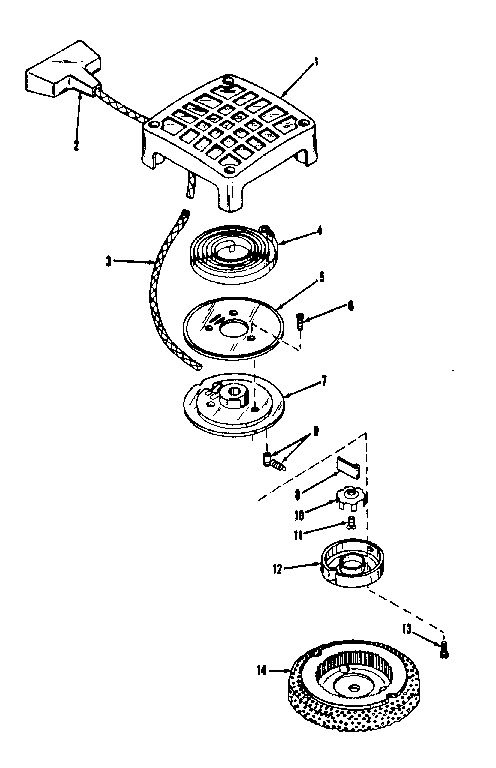Rewind Starter No. 29415 Diagram and Parts List for 14323250  Craftsman Engine