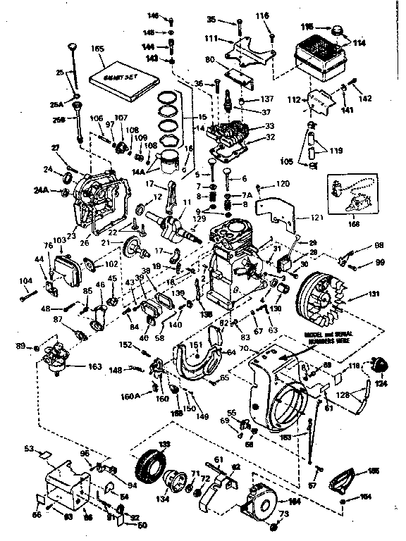 Engine Diagram and Parts List for 143754112  Craftsman Engine
