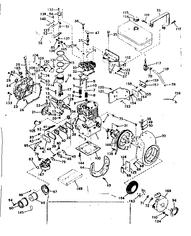 Basic Engine Diagram and Parts List for 143576322  Craftsman Engine