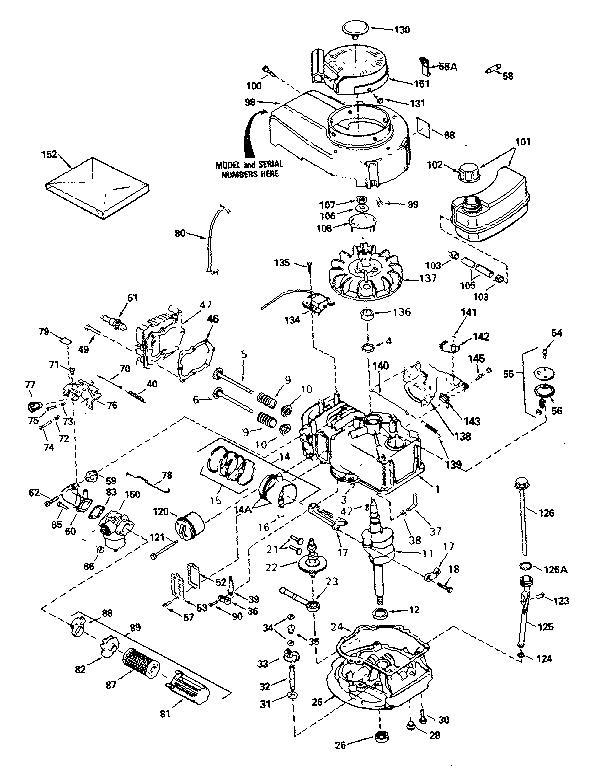Engine Diagram and Parts List for 143384202  Craftsman Engine