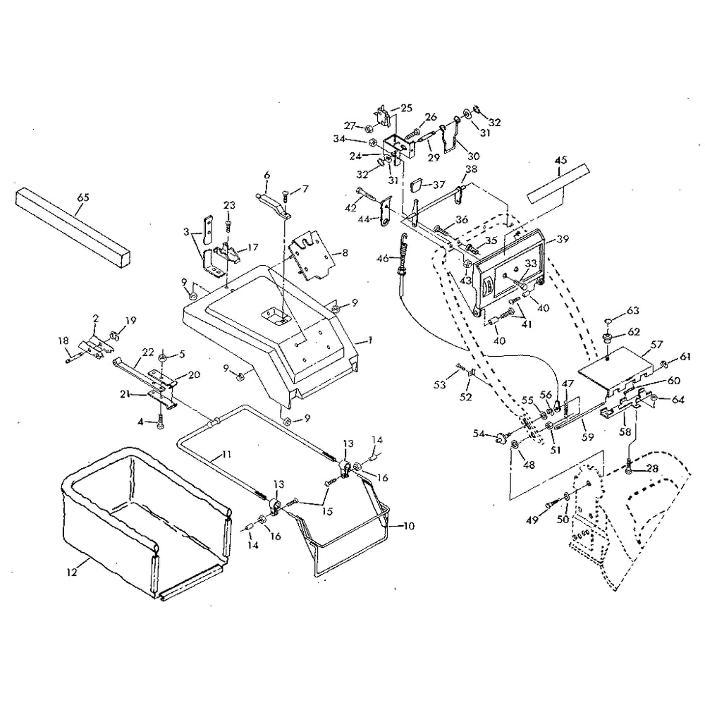 Bagger Diagram and Parts List for 917374510 1980'S MODEL Craftsman Lawn Mower