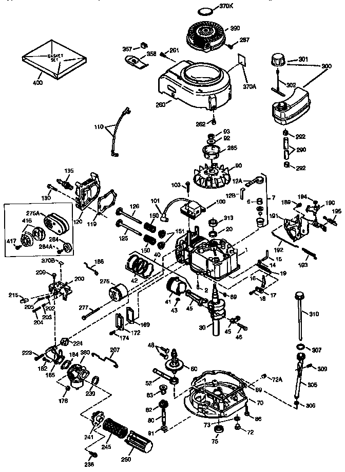 Engine (71/143) 143.964028 Diagram and Parts List for 143964028  Craftsman Engine