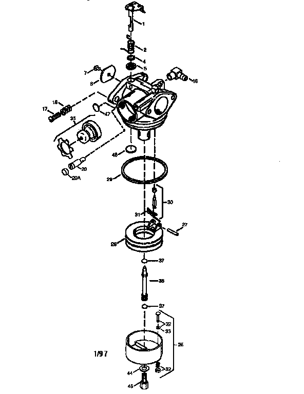 Carburetor (71/143) 640026a Diagram and Parts List for 143640026A  Craftsman Lawn Mower