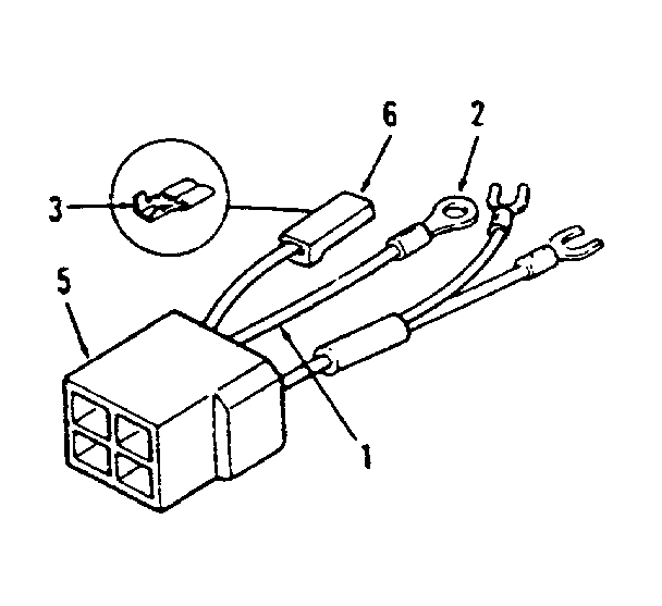 Wiring Harness (4 Leads) Diagram and Parts List for 73910896B  Craftsman Engine