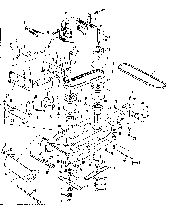 Mower Housing Diagram and Parts List for 13196601  Craftsman Engine
