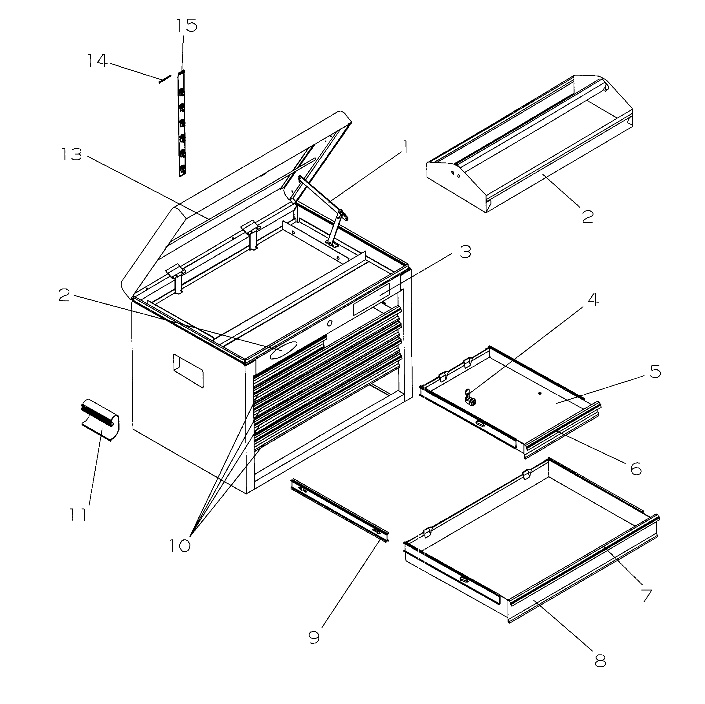 Tool Chest Diagram and Parts List for 706658854  Craftsman Tool Stand & Cart
