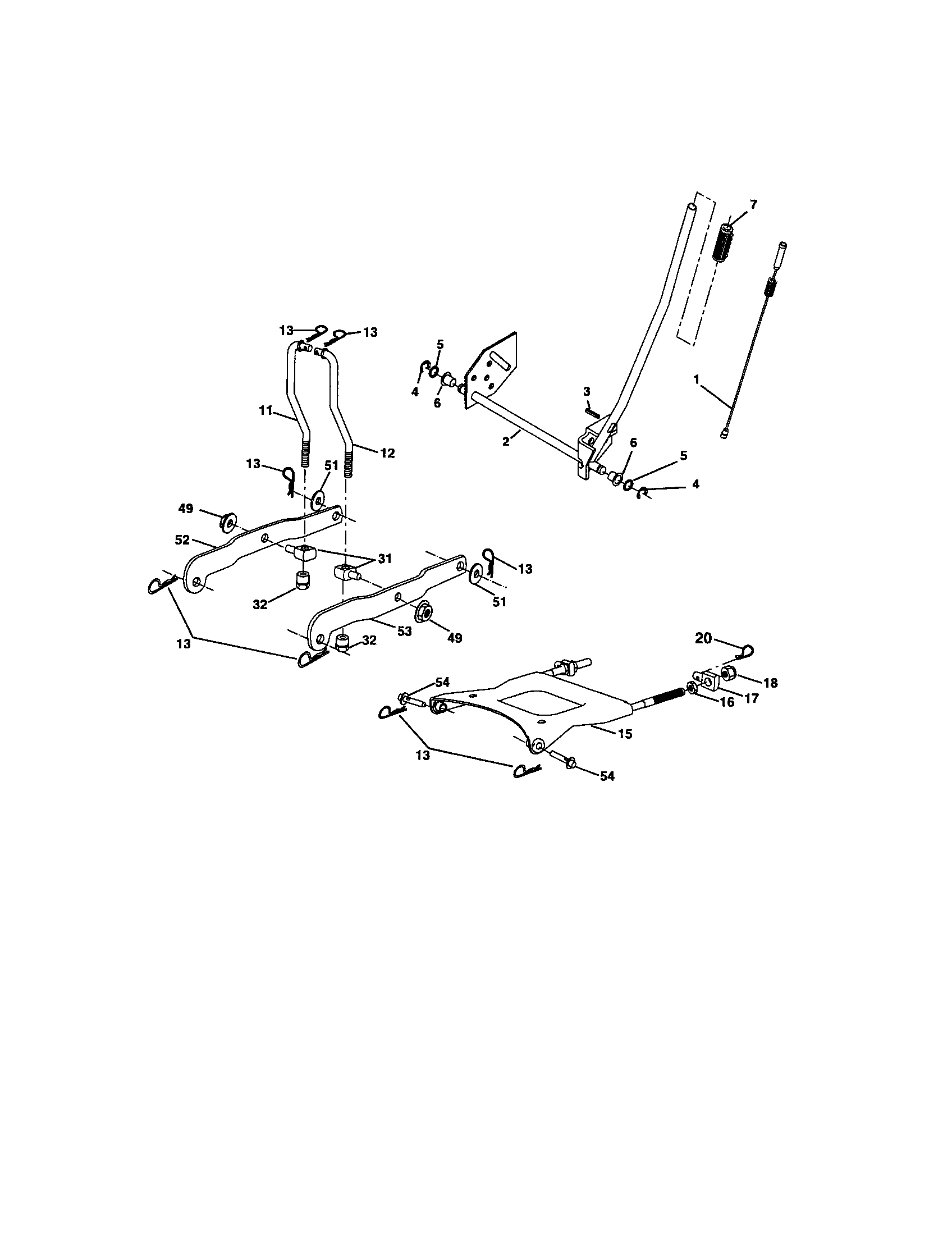 Lift Assembly Diagram and Parts List for 917275700  Craftsman Lawn Tractor