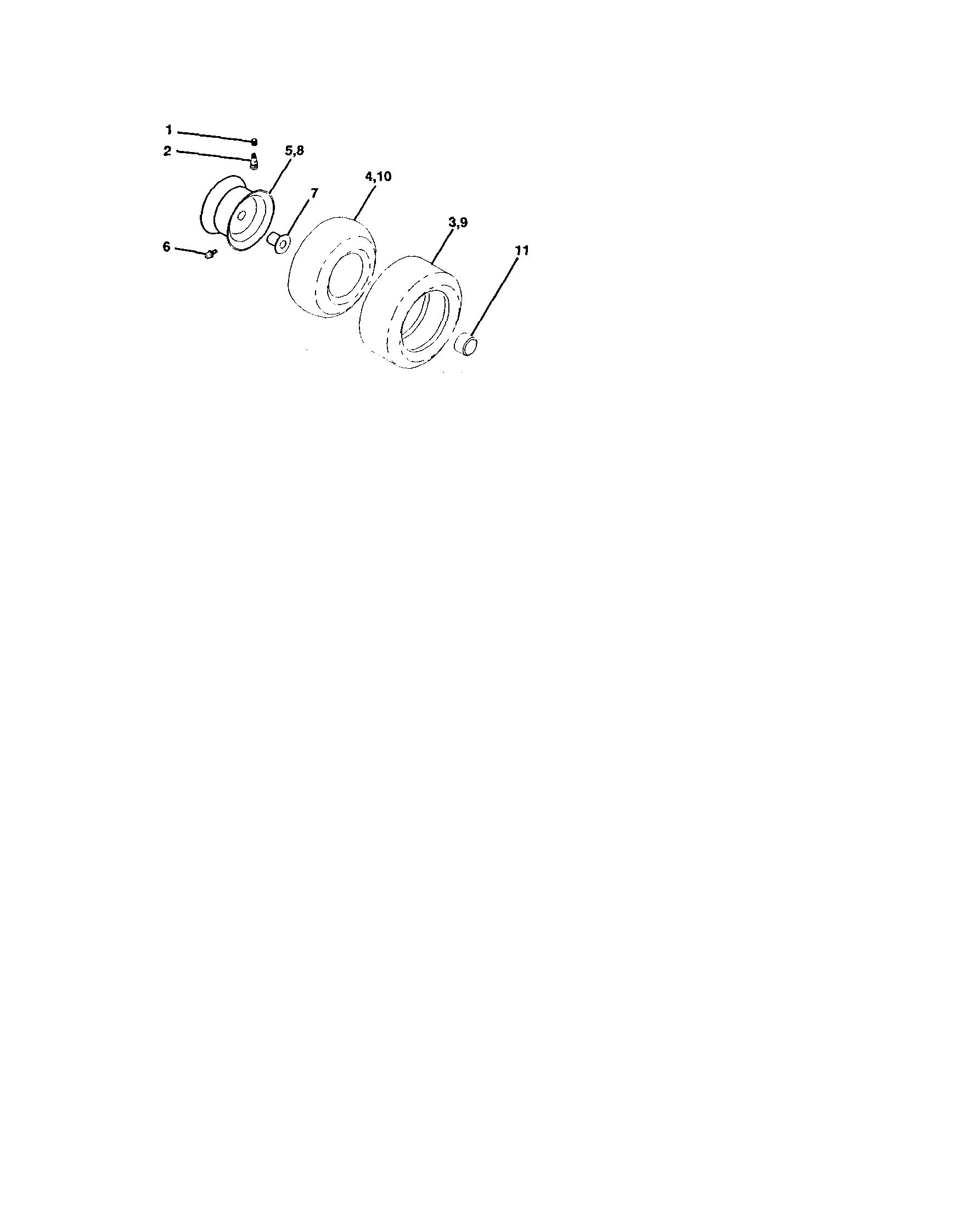 Wheels And Tires Diagram and Parts List for 917277130  Craftsman Lawn Tractor